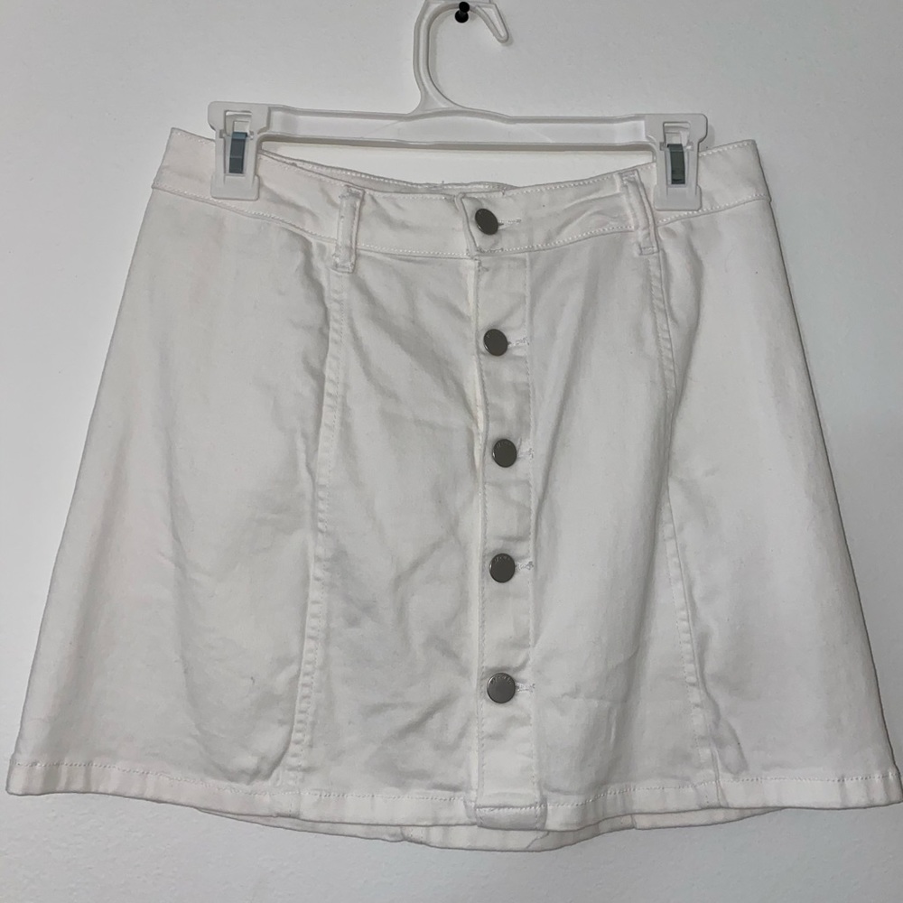 White button skirt